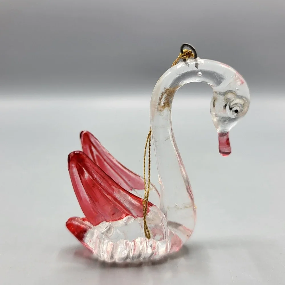Vintage Lucite Acrylic Christmas Ornaments Figurines Animal Set of 3 Holiday